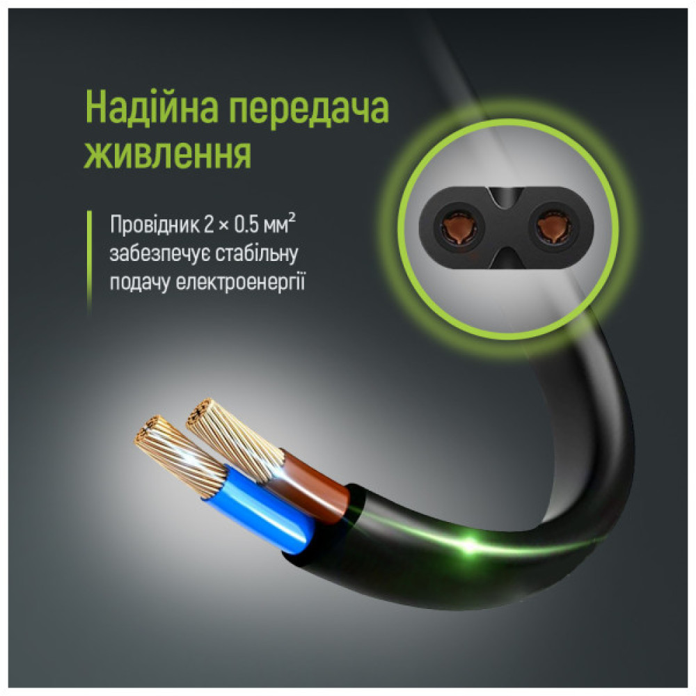 Кабель живлення C7 2m black ColorWay (CW-CBP085-BK)