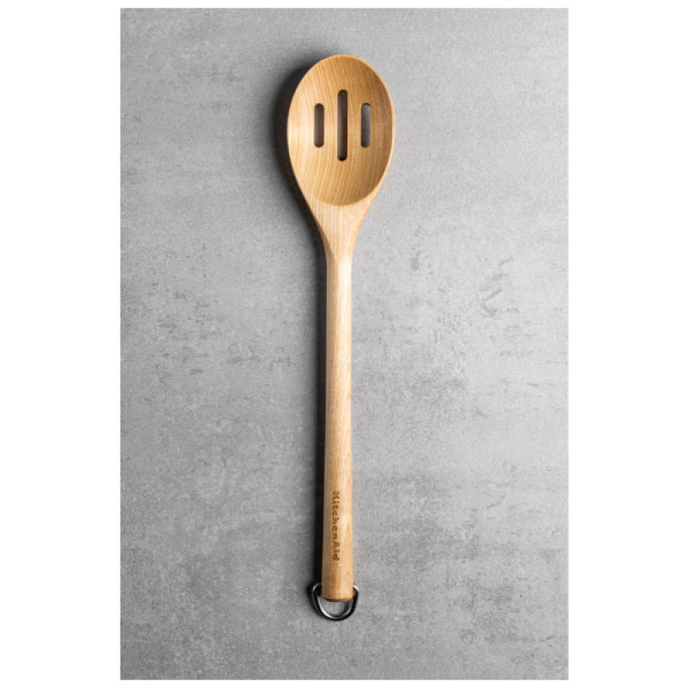 Ложка кухарська KitchenAid Coreline для сервіровки з прорізами, 34 см, береза (KQR704OHE)