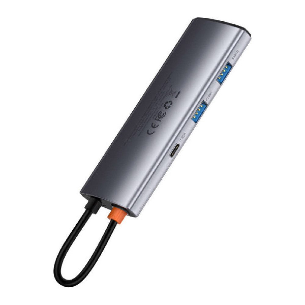 Порт-реплікатор Baseus 7-in-1 Metal Gleam Series Type-C to HDMI+USB+SD/TF Docking Station (WKWG020113)