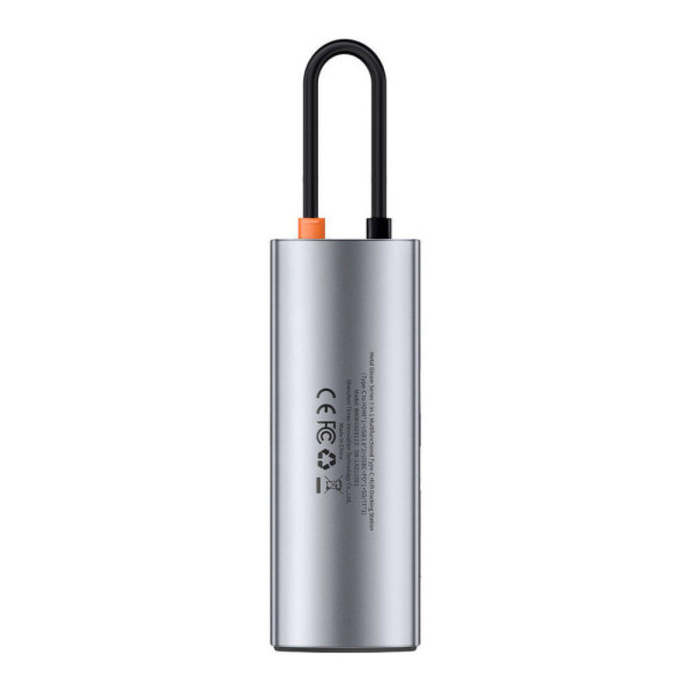 Порт-реплікатор Baseus 7-in-1 Metal Gleam Series Type-C to HDMI+USB+SD/TF Docking Station (WKWG020113)