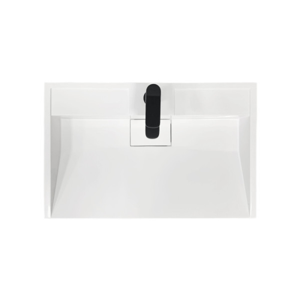 Раковина, умивальник Adamant VISION, штучний камінь, прямокут., з отвором для змішувача, без переливу, 700х455х110мм, накладний, білий