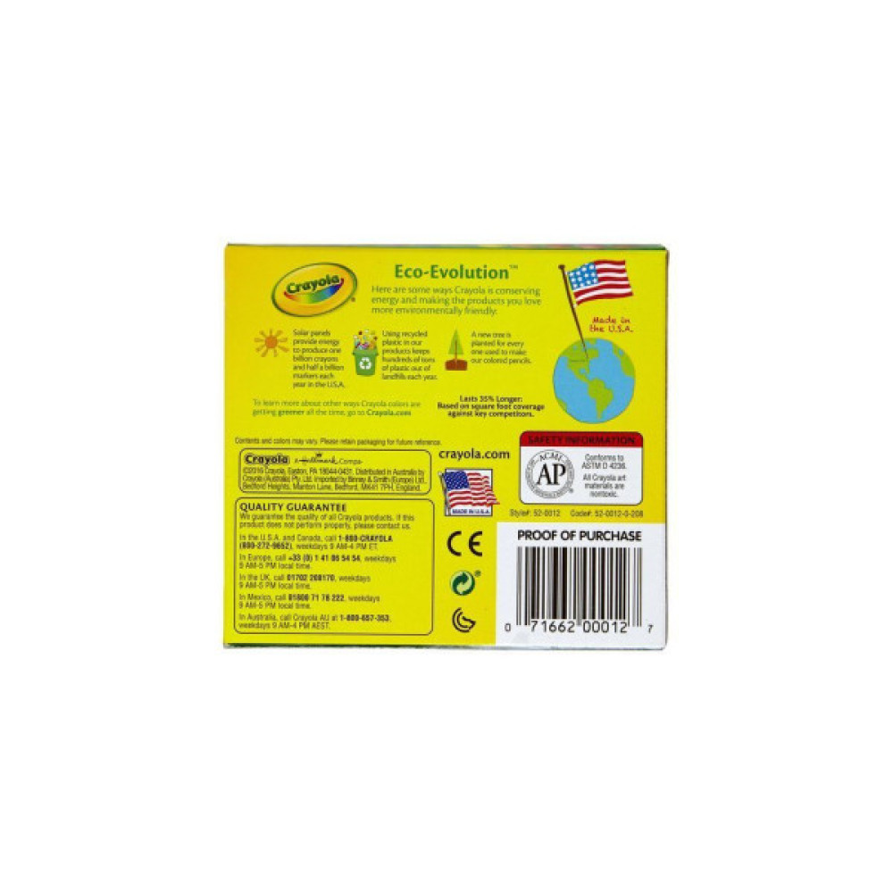 Олівці кольорові Crayola воскові, 12 шт (256239.072)