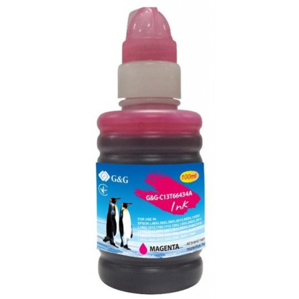 Чорнило G&G Epson L100/L200 magenta, контейнер 100мл (G&G-C13T66434A) Чорнило G&G Epson L100/L200 magenta, контейнер 100мл (G&G-C13T66434A)