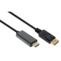 Кабель мультимедійний DisplayPort M to HDMI M 1.8m V1.4/V2.1 4K120/8K60 Vinga (VCPDP14HI211.8) Кабель мультимедійний DisplayPort M to HDMI M 1.8m V1.4/V2.1 4K120/8K60 Vinga (VCPDP14HI211.8)