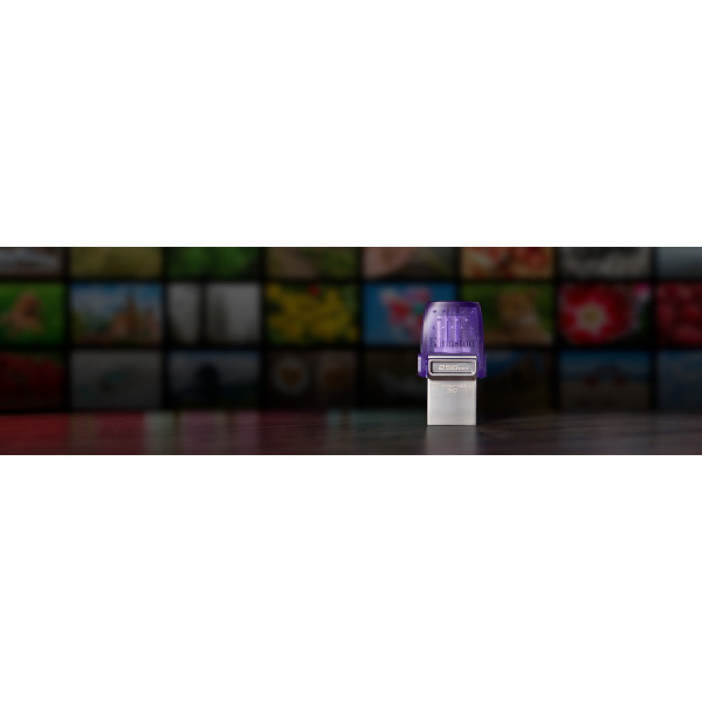 Накопичувач Kingston  256GB USB 3.2 Type-A + Type-C DT microDuo 3C R200MB/s