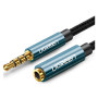 Кабель мультимедійний 3.5mm M to 3.5mm F 1.5m AV118 blue Ugreen (40674)