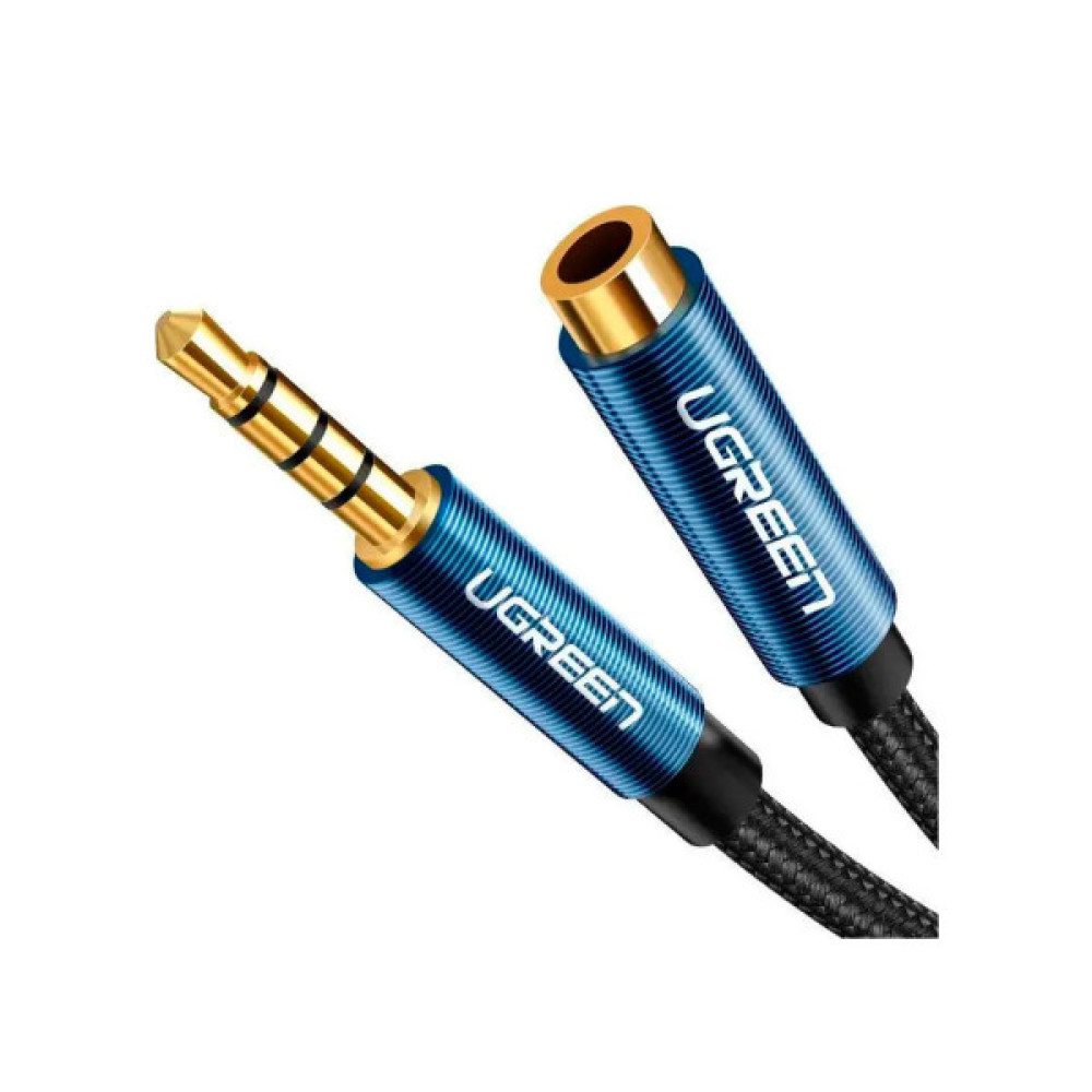 Кабель мультимедійний 3.5mm M to 3.5mm F 1.5m AV118 blue Ugreen (40674)