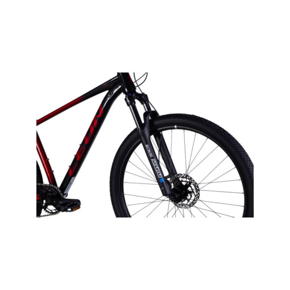 Велосипед Leon 27,5" XC 75 HDD рама-18" AL 2025 чорний з червоним (OPS-LN-27,5-078)