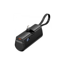 Батарея універсальна Vention 4800mAh 22,5W PD, USB-C In/Out, LED display, with built-in Lightning cable Black (FHRB0)