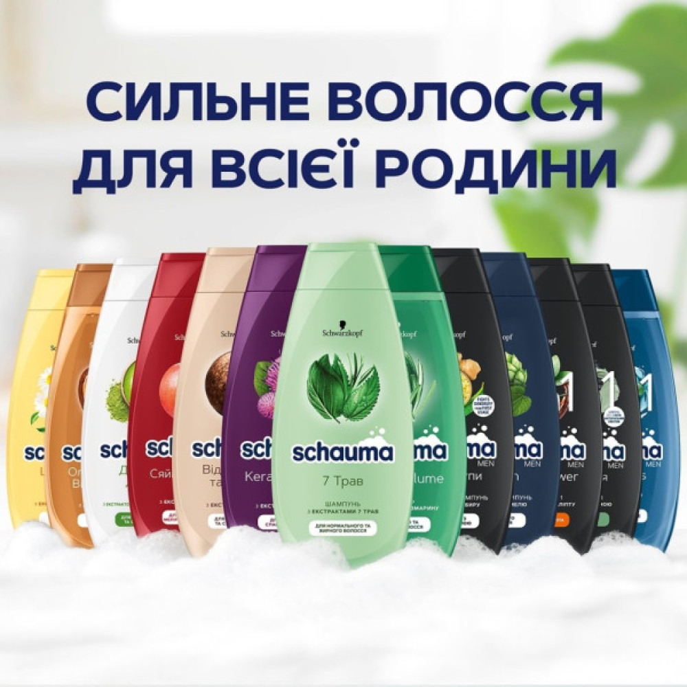 Шампунь Schauma 7 трав для нормального та жирного волосся 400 мл (3838824086750)