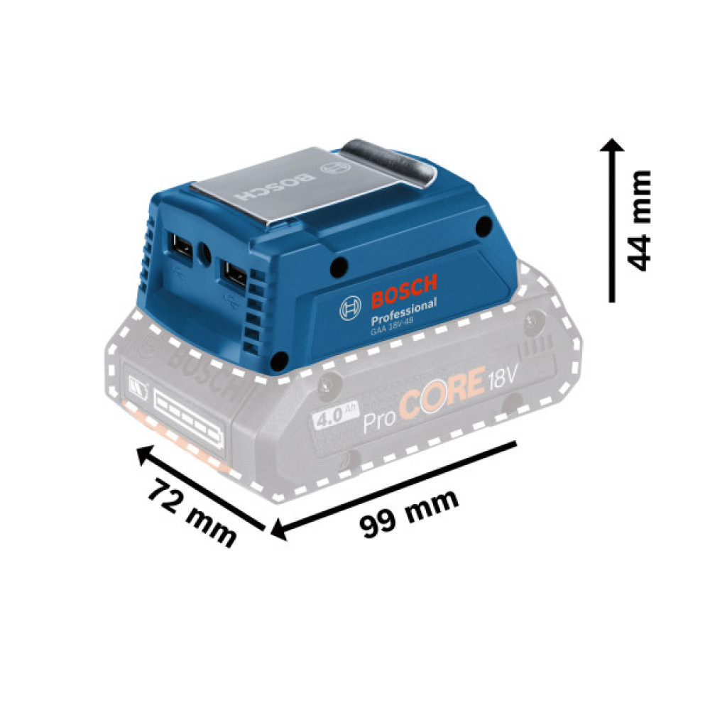 Адаптер USB для батареї Bosch Professional GAA 18V-48, 2.4А