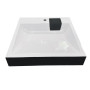 Раковина, умивальник Adamant WASHER NEW, штучний камінь, прямокут., з отвором для змішувача, без переливу, 595х595х115мм, накладний, чорно-білий