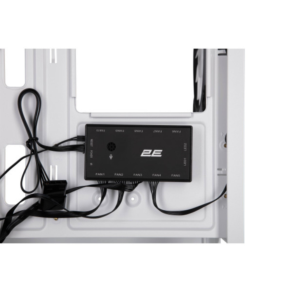 Корпус 2E GAMING Calleo GB700W без БЖ, 2xUSB3.0, 1xUSB2.0, 4x120мм ARGB, VGA 320мм, LCS ready, контролер з пультом, TG Side Window, mATX, білий