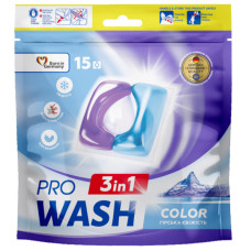 Капсули для прання Pro Wash Color Гірська свіжість 15 шт. (4823128002284)