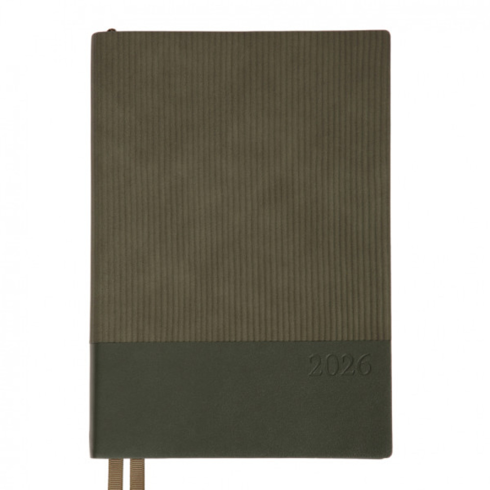 Тижневик Leo planner А5 датований 2026 "Velvet", м‘який, темно-зелений, 368 сторінок (252637)