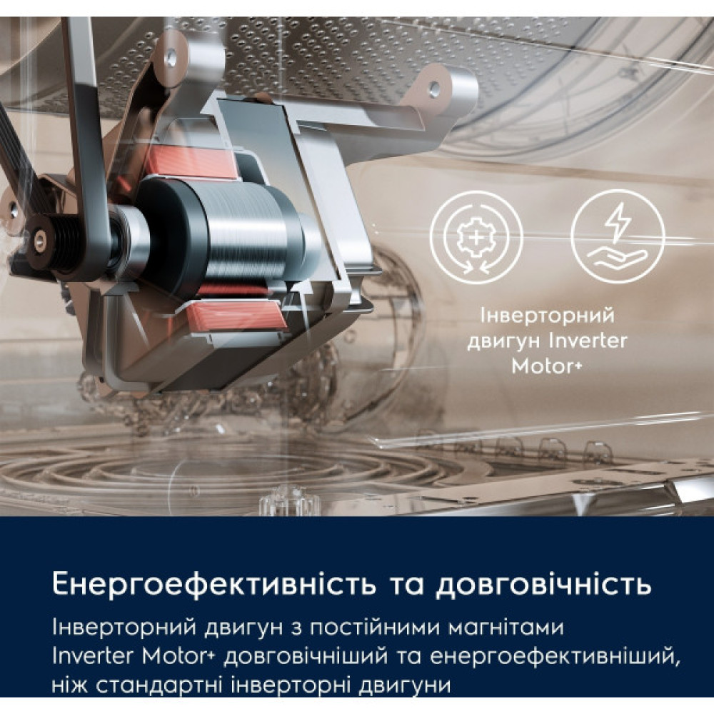 Пральна машина Electrolux фронтальна, 8кг, 1400, A, 58см, дисплей, інвертор, білий