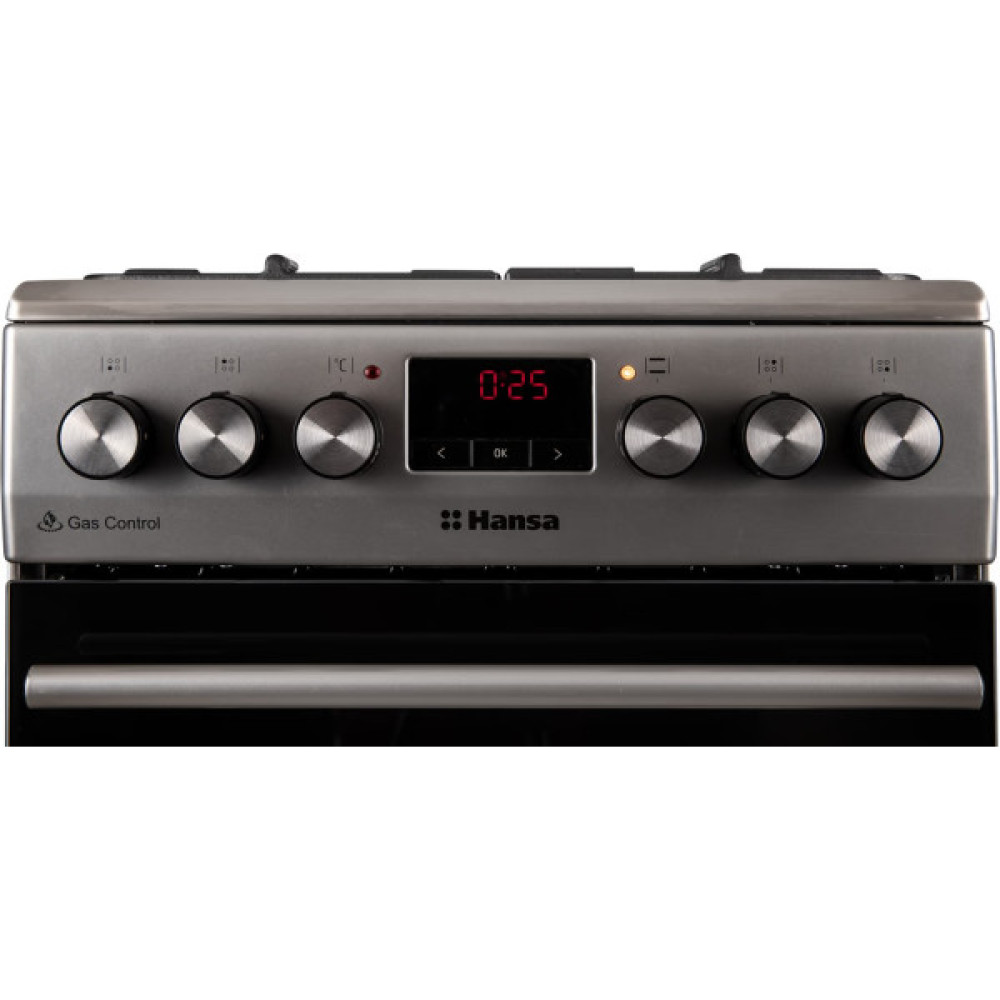 Плита Hansa комбінована, 65л, 50x60см, дисплей, конвекція, чавун, нерж