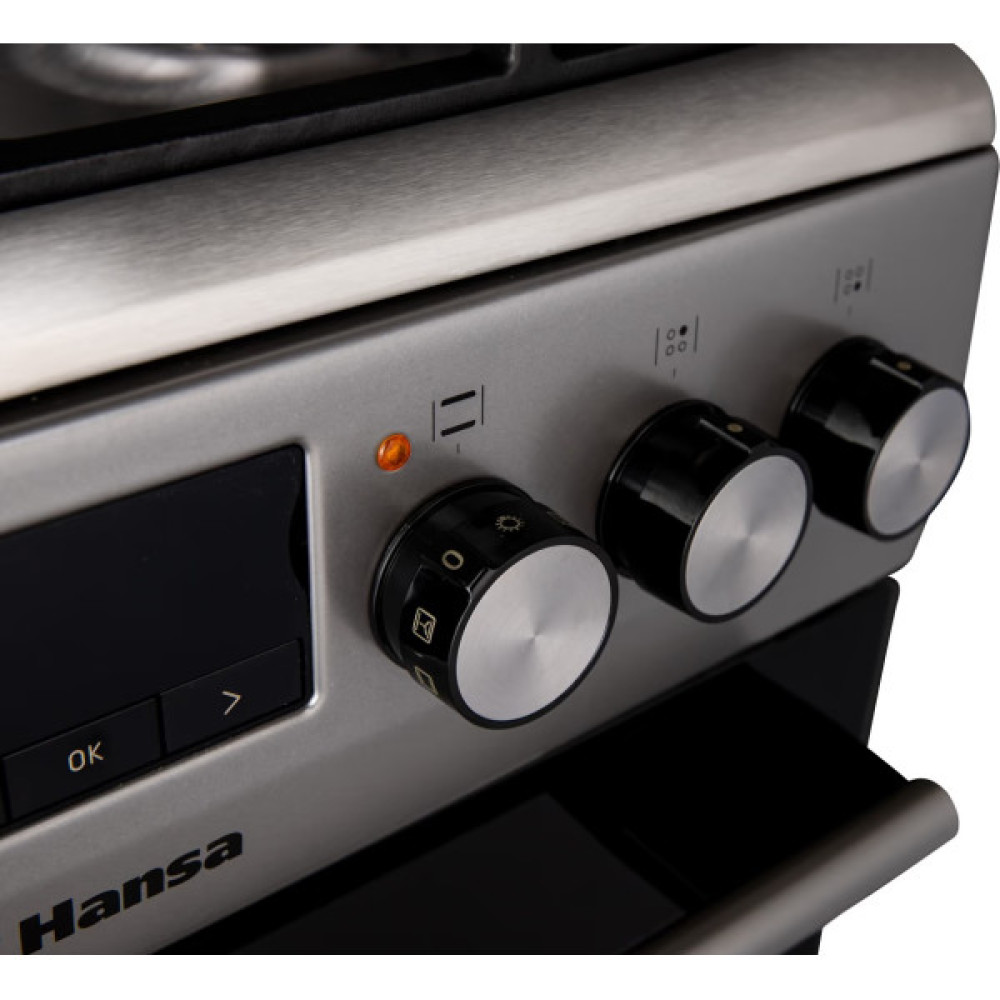 Плита Hansa комбінована, 65л, 50x60см, дисплей, конвекція, чавун, нерж