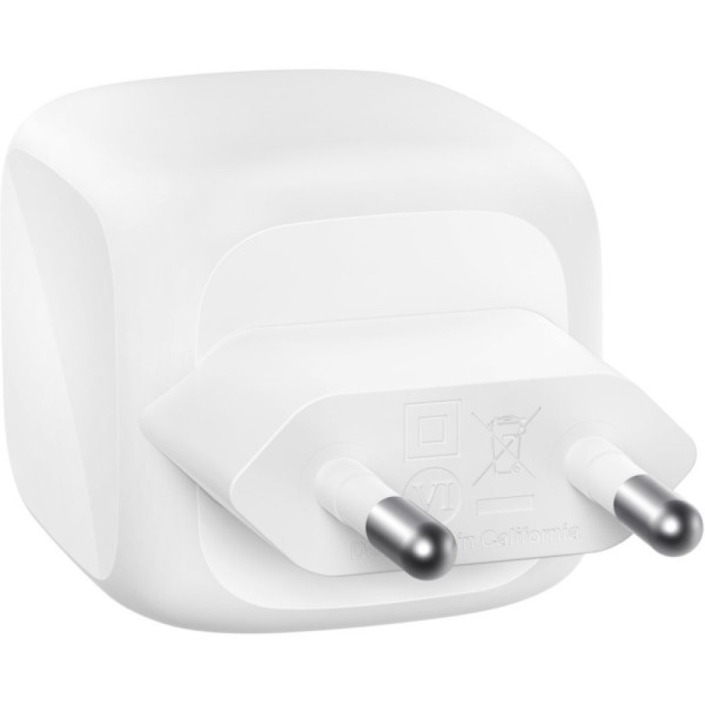 Зарядний пристрій Belkin 2xUSB-C PD50W GaN PPS white (WCH019KQWH)