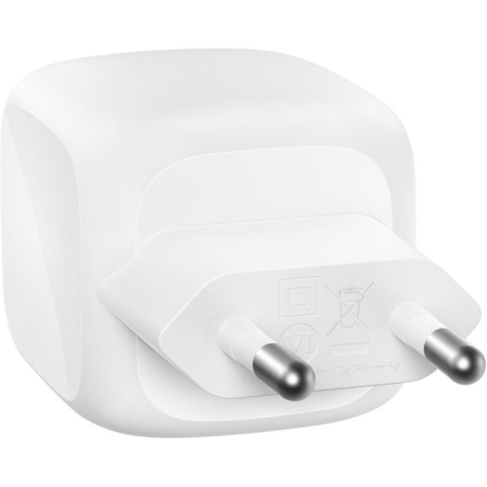 Зарядний пристрій Belkin 2xUSB-C PD50W GaN PPS white (WCH019KQWH)