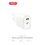 Зарядний пристрій XO 1xUSB-C PD30W + 1xUSB QC3.0 (XO-QC16) Зарядний пристрій XO 1xUSB-C PD30W + 1xUSB QC3.0 (XO-QC16)
