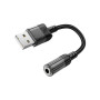 Звукова плата HOCO LS37 Spirit transparent USB to 3.5mm Black (6942007612562)