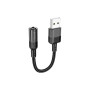 Звукова плата HOCO LS37 Spirit transparent USB to 3.5mm Black (6942007612562)