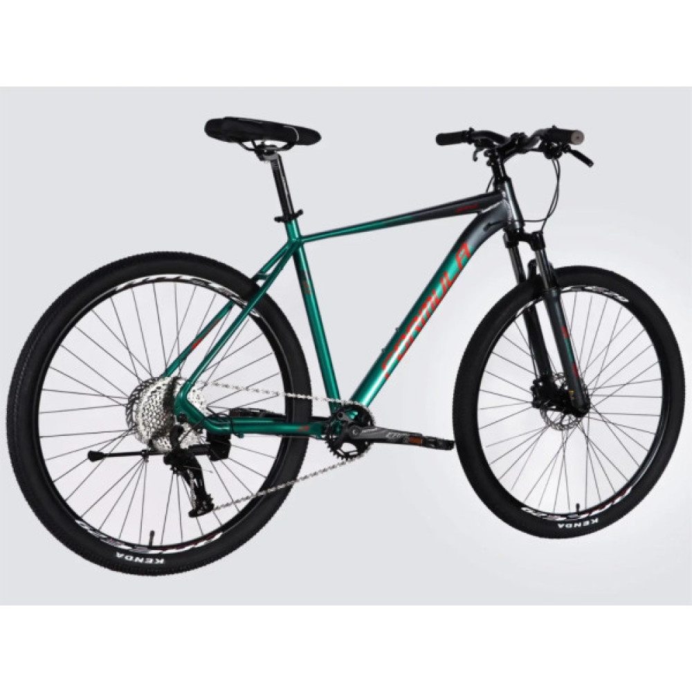 Велосипед Formula 29" ZEPHYR 1.0 HDD рама-21" AL 2026 темно-сріблястий з зеленим (OPS-FR-29-453)