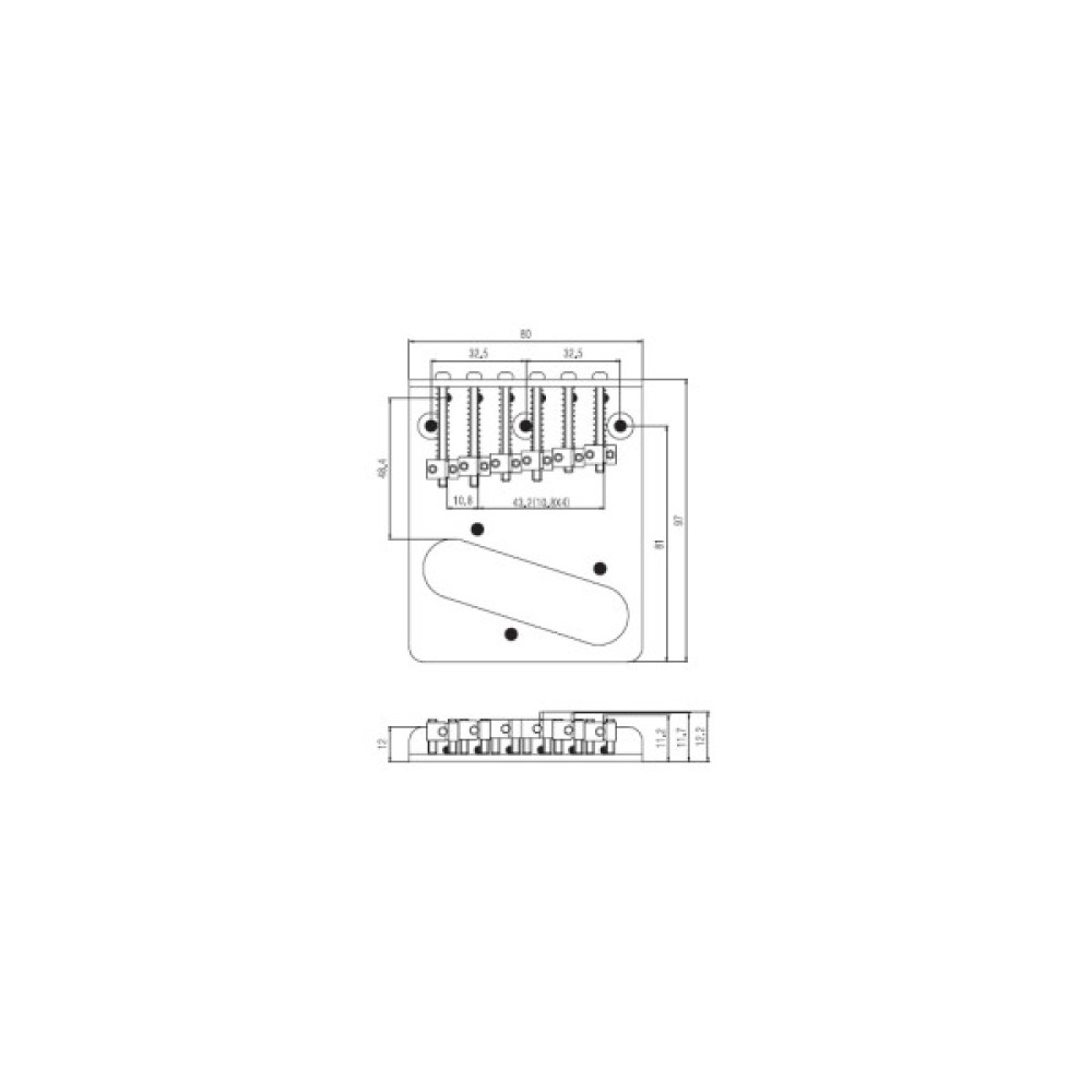 Бридж для гітари Paxphil BT002 Chrome