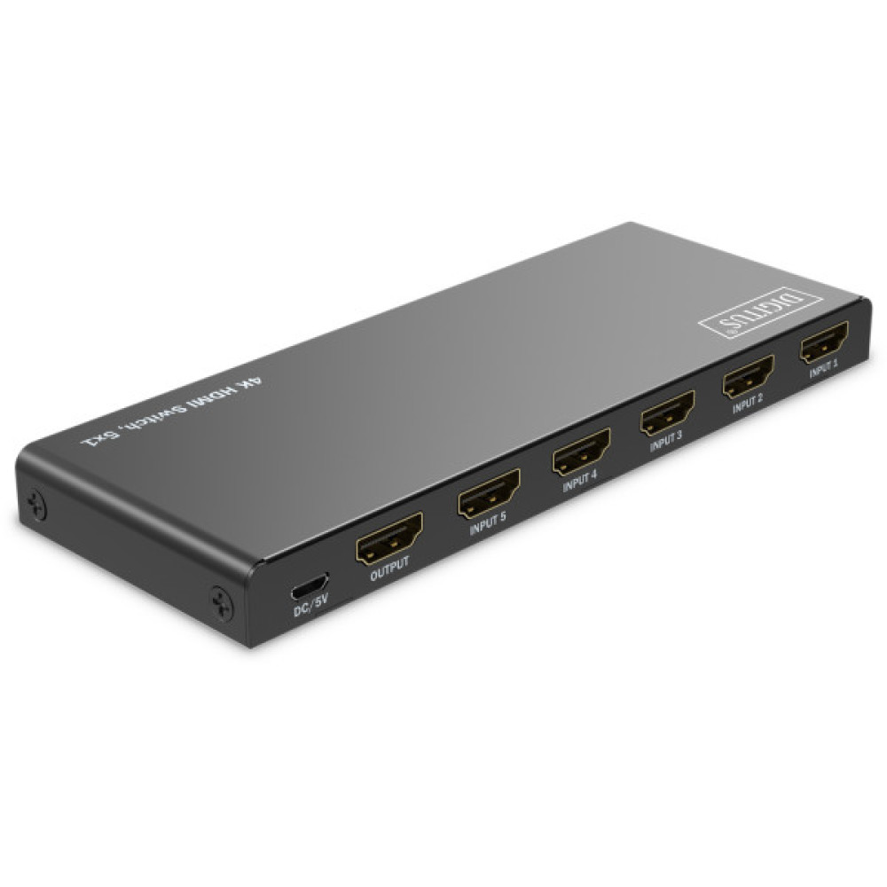Відеокомутатор DIGITUS UHD HDMI (INx5 - OUTx1), 4K