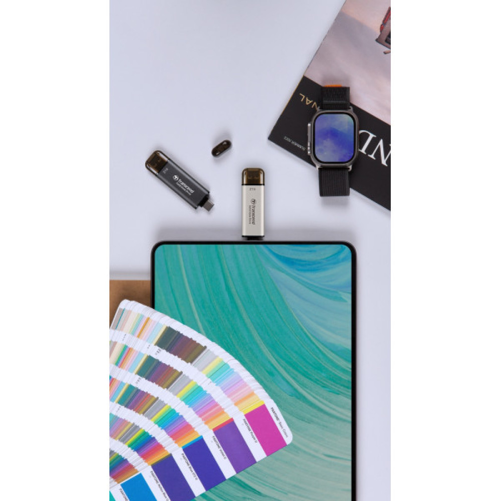 Портативний SSD Transcend  512GB USB 3.1 Gen 2 Type-A + Type-C ESD310 Чорний