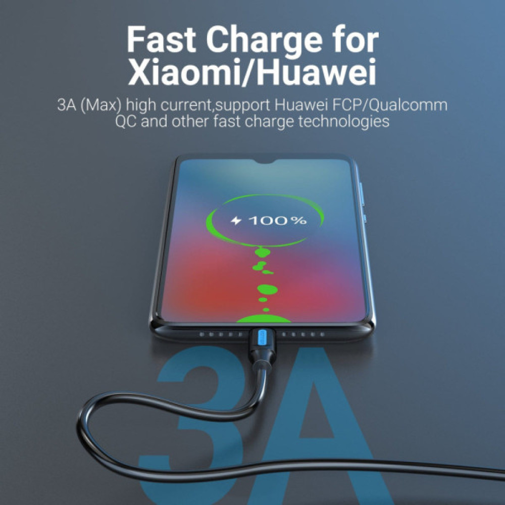 Дата кабель USB 3.0 AM to USB-C 1.5m black Vention (COZBG)