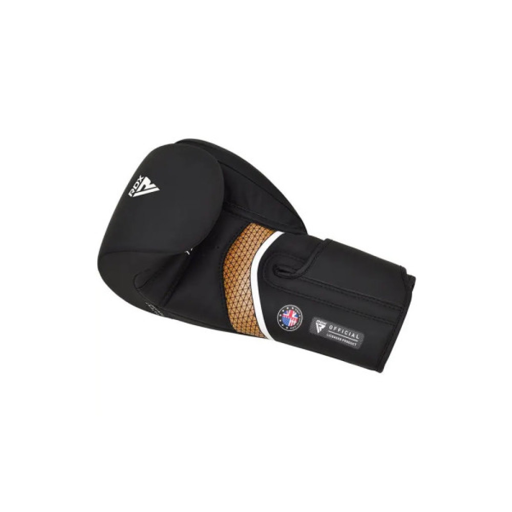 Боксерські рукавички RDX Aura Plus T-17 Black Golden 10 унцій (BGR-T17BGL-10OZ+)