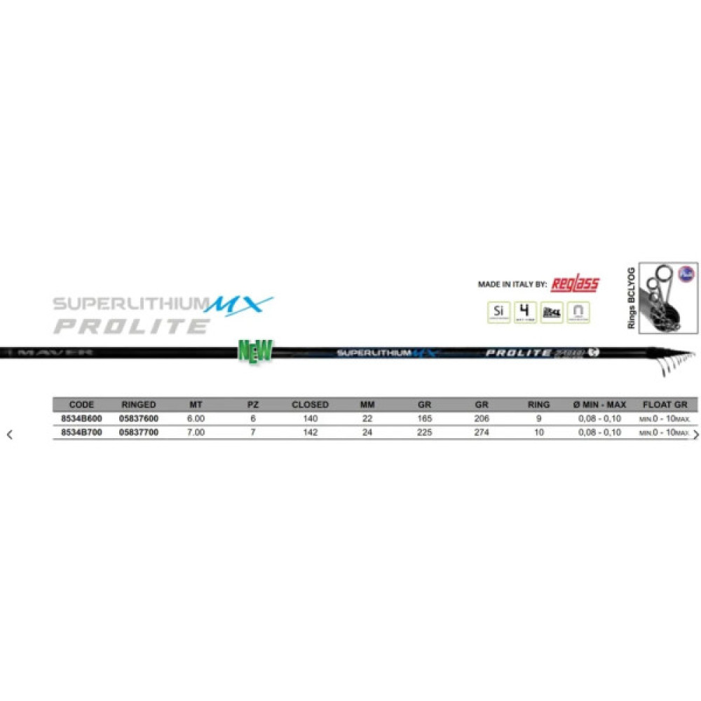 Вудилище Maver Superlithium Prolite MX - Pole 7.00m (1300.39.43) Вудилище Maver Superlithium Prolite MX - Pole 7.00m (1300.39.43)