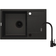 Набір для кухні Deante Corio, гранітна мийка з крилом + зміш. графіт