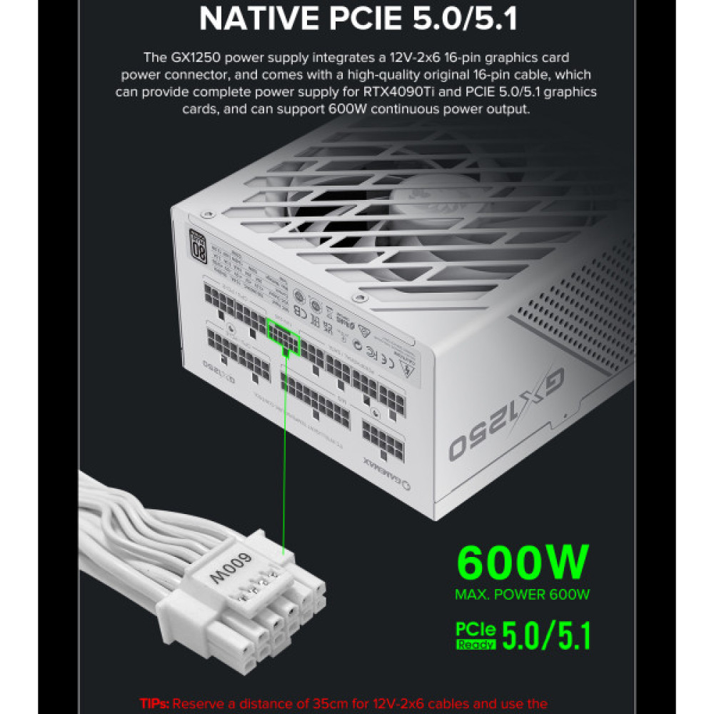 GAMEMAX GX-1250 PRO WT(ATX3.1PCIe5.1)