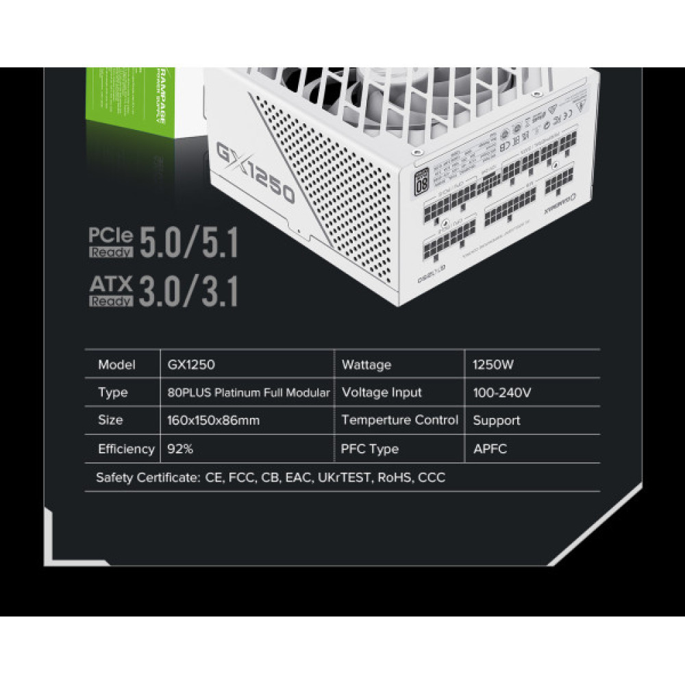 GAMEMAX GX-1250 PRO WT(ATX3.1PCIe5.1)