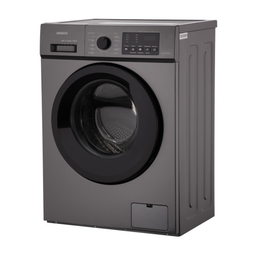 Пральна машина ARDESTO фронтальна, 7кг, 1400, А+++, 48см, дисплей, пара, інвертор, підсвіч.барабана, сірий