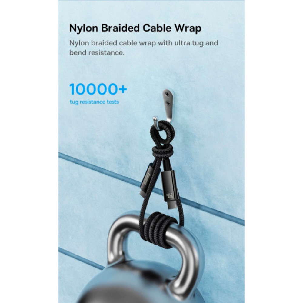 Дата кабель USB-C to USB-C 1.0m 240W Black Baseus (CAWJ040001)