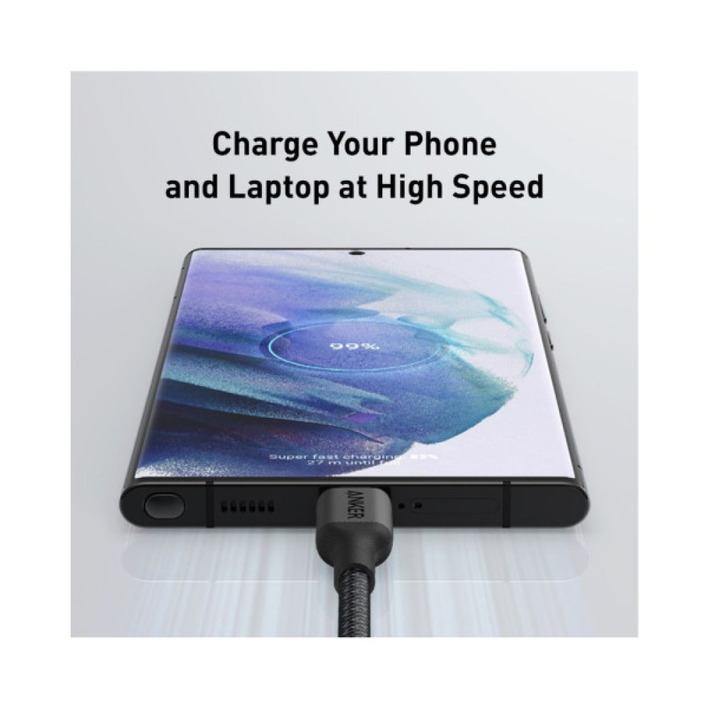 Дата кабель USB-C to USB-C 0.9m 140W bio-nylon 544 black Anker (A80F5H11)