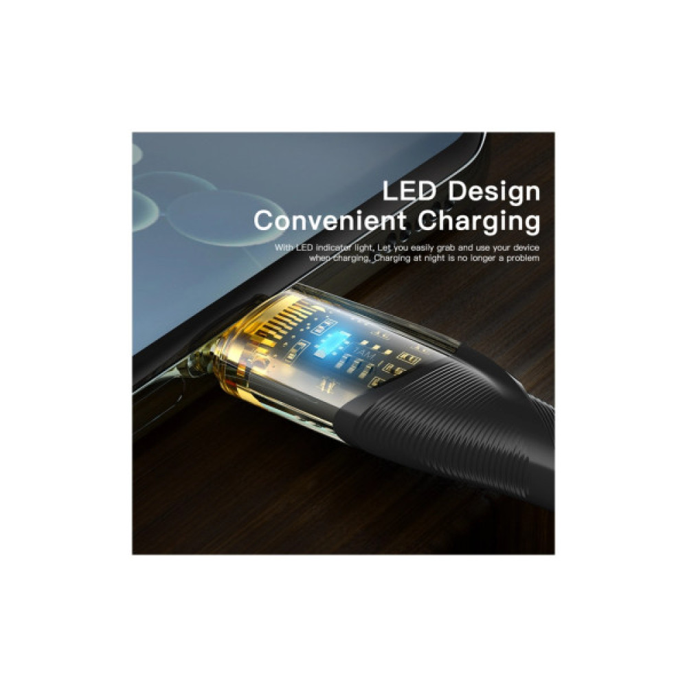 Дата кабель USB 2.0 AM to USB-C 2.0m 7A black Essager (EXCT-XJA01-P)