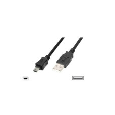 Кабель DIGITUS USB-A > mini USB заряджання/синхронізації, 1.8м, чорний