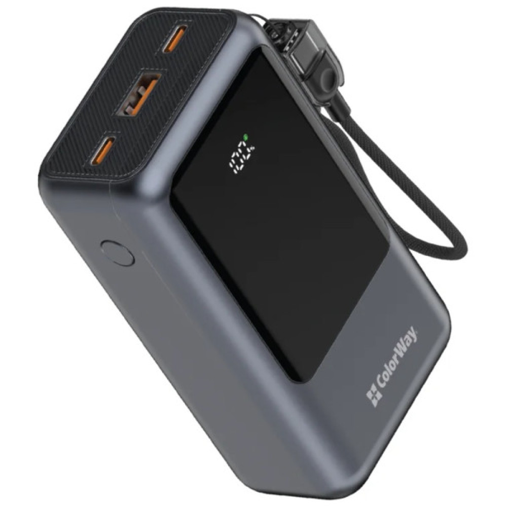 Батарея універсальна ColorWay 20 000 mAh Urban PD/22.5W, QC/4.0, Gray (CW-PB200LP03GR)