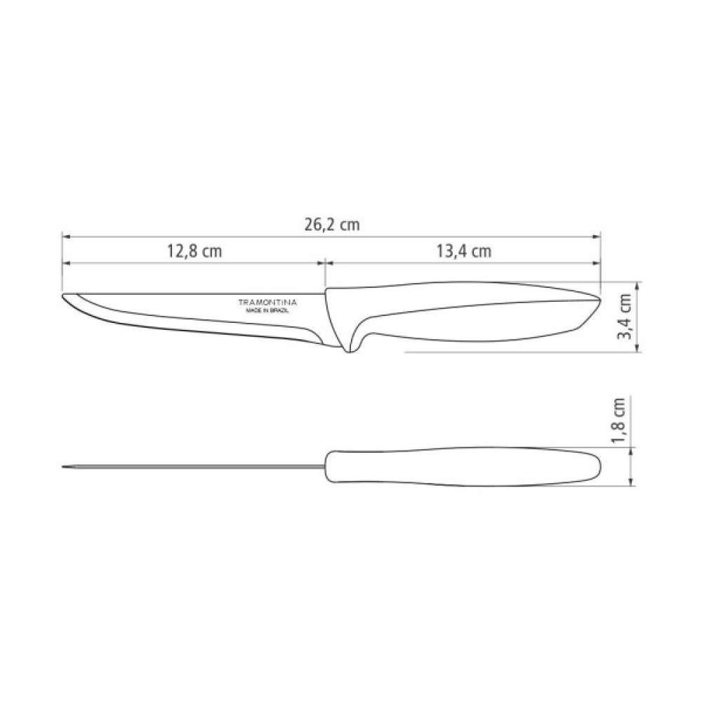 Кухонний ніж Tramontina Plenus Light Grey Bone 127 мм (23425/135)