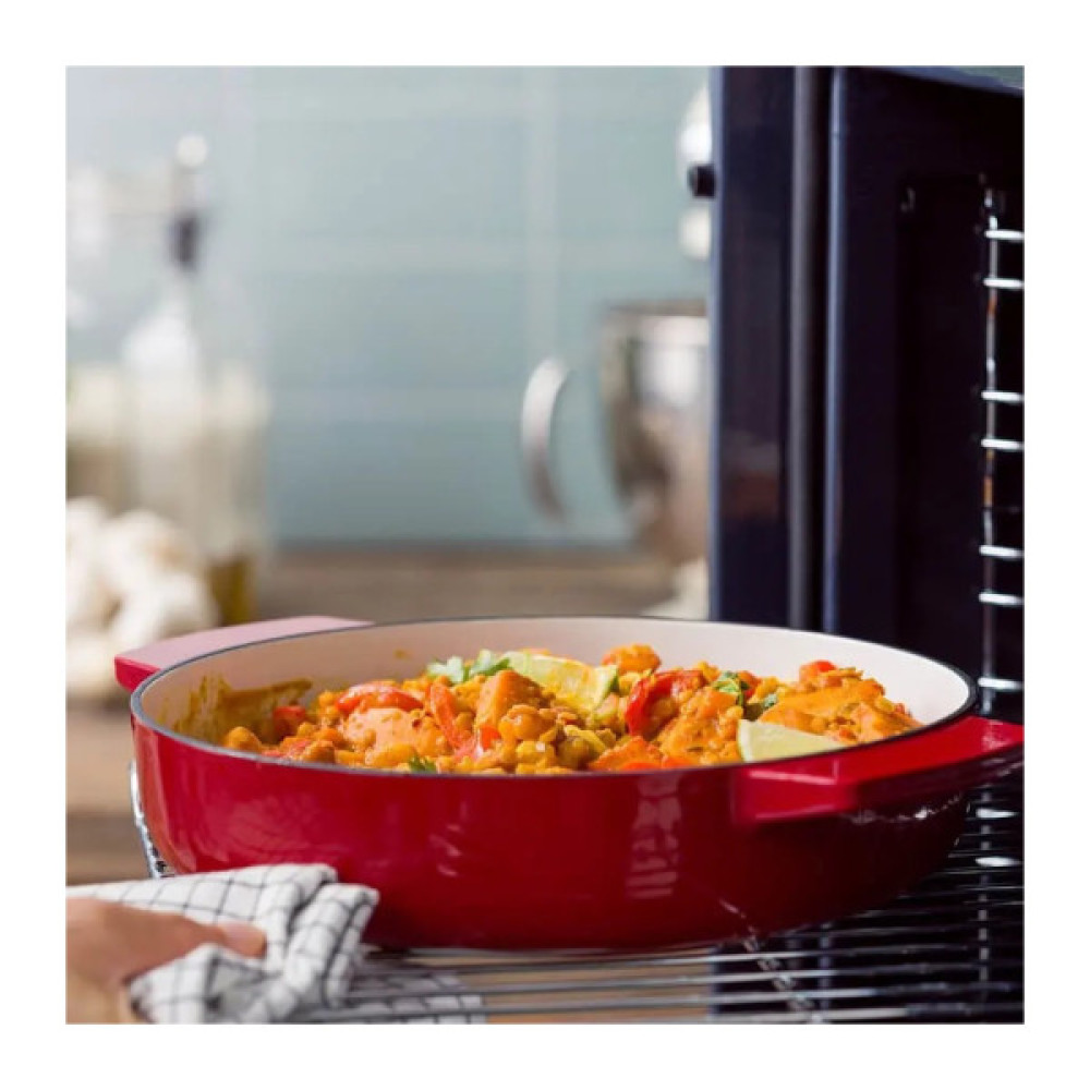 Сотейник KitchenAid Cast Iron чавунний з кришкою, 26 см, 2,77 л, червоний (CC009009-001)
