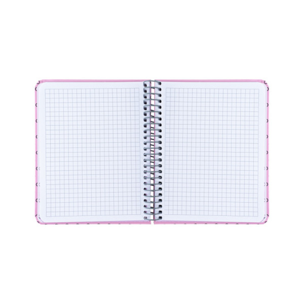 Блокнот Axent на спіралі В6 120 аркушів, клітинка, тверда обкладинка, рожевий (8461-1-A)