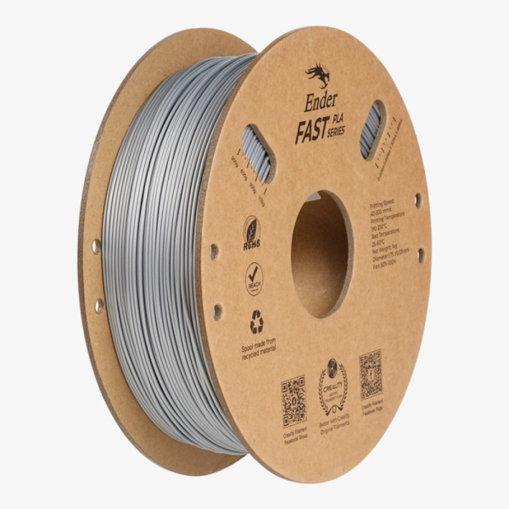 Пластик для 3D-принтера Creality PLA Fast, Ender, 1.75мм, silver, 1кг (3301010434)