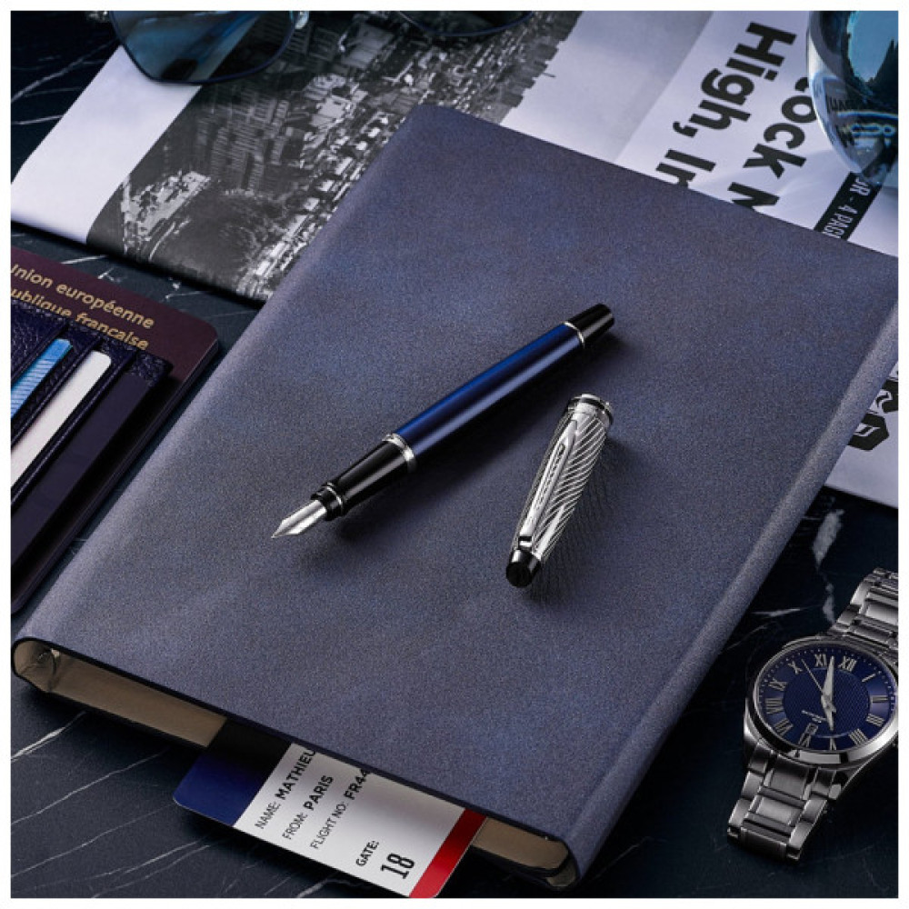 Ручка пір'яна Waterman EXPERT Deluxe Metallic Blue CT  FP F (10 051)
