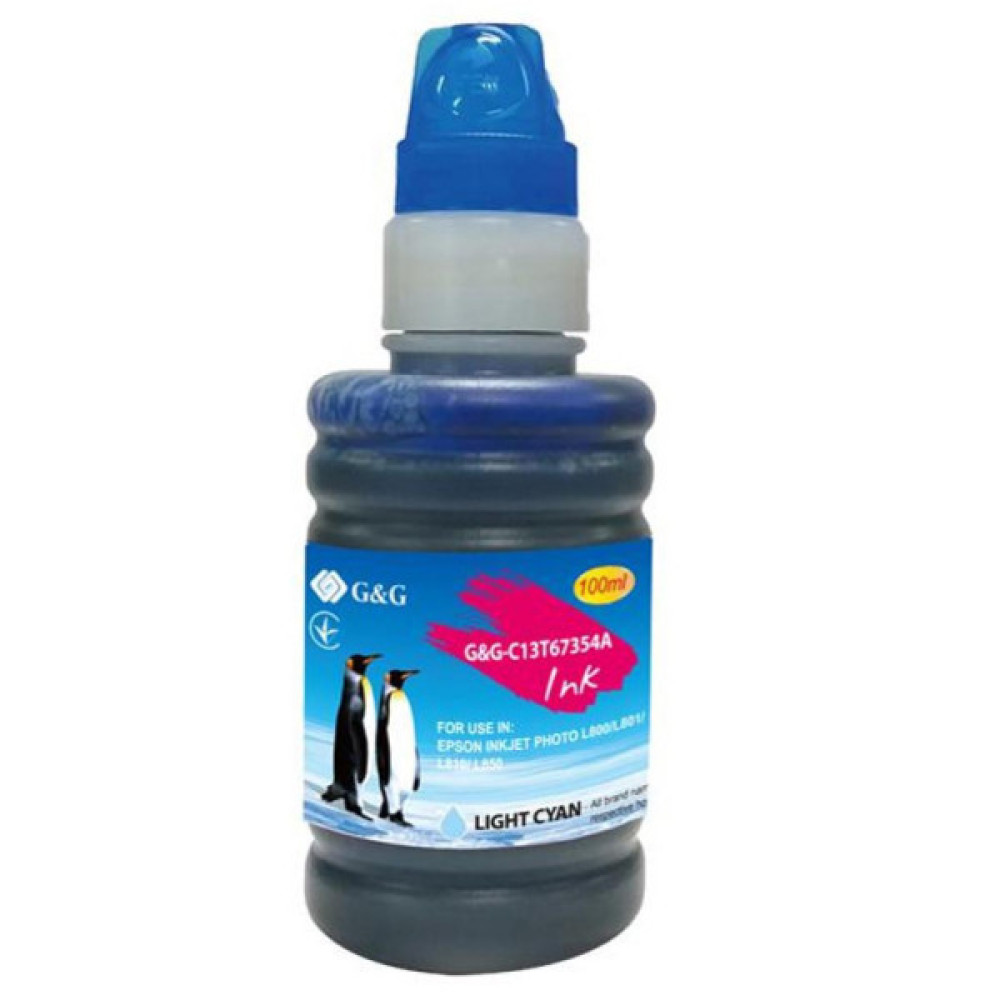 Чорнило G&G Epson L800 light cyan, контейнер 100мл (G&G-C13T67354A) Чорнило G&G Epson L800 light cyan, контейнер 100мл (G&G-C13T67354A)