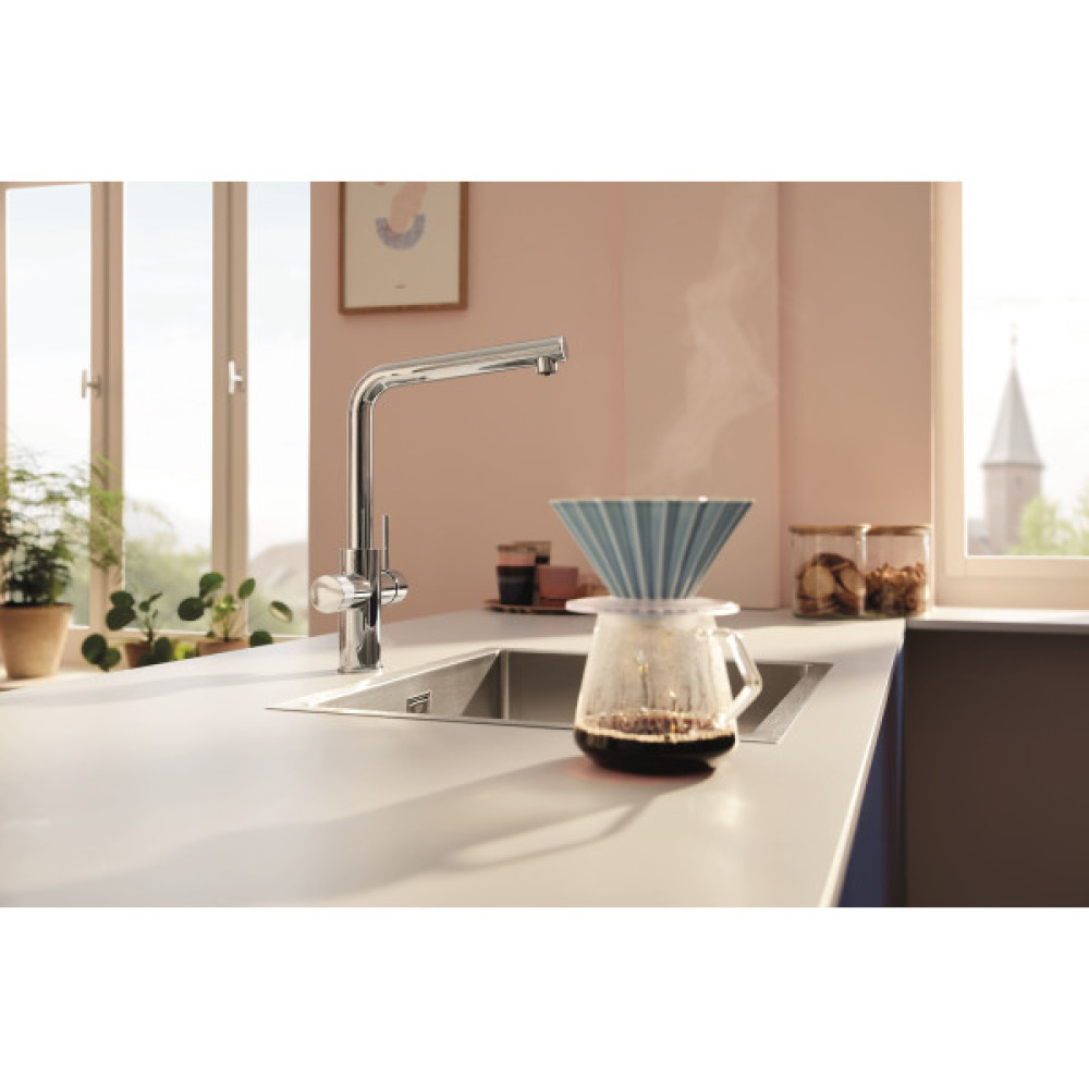 Змішувач для кухні Grohe Blu Pure Minta, довж.виливу - 221мм, поворотний, 2 води, хром
